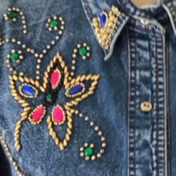 PRETTY BLEU Women shirt jacket casual VTG Sz Large - Picture 6 of 6